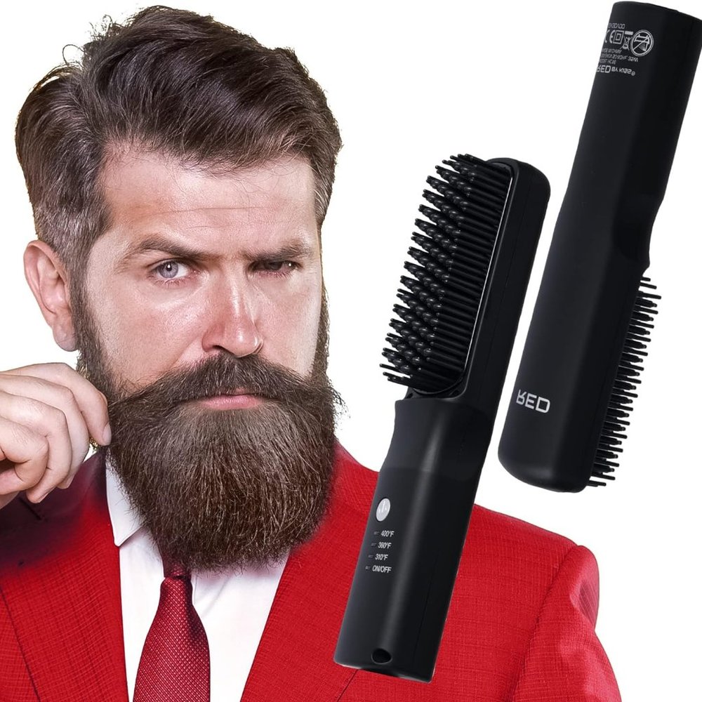 Red by Kiss Beard & Hair Straightener NIB